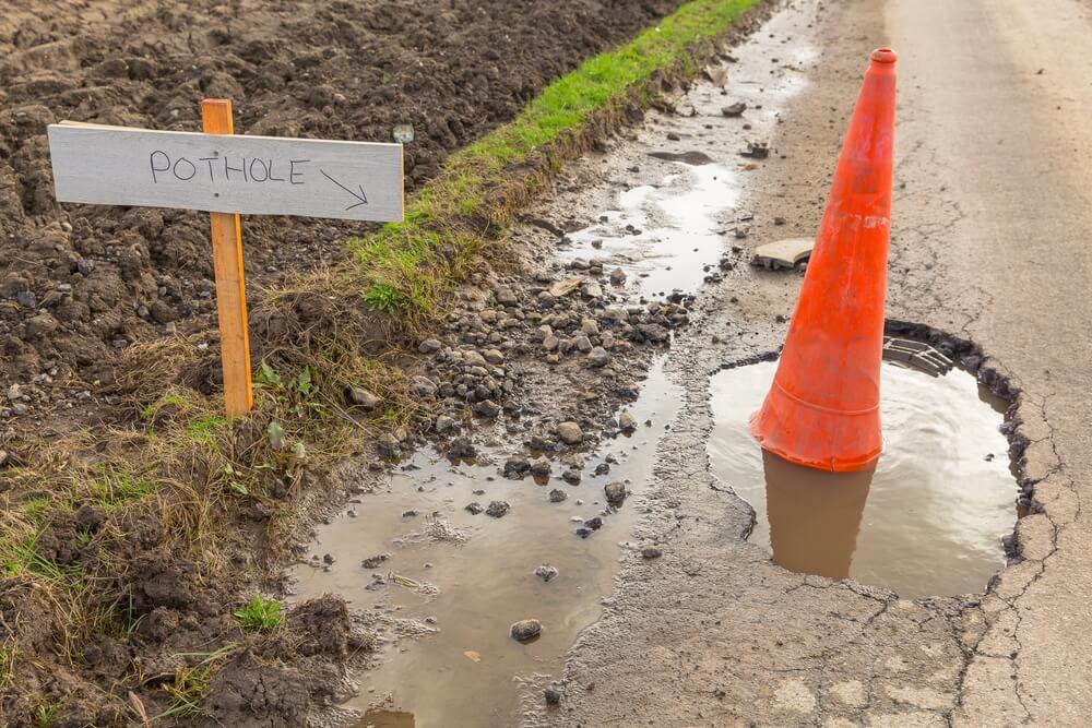 Pothole on New Orleans Road